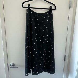 THEORY Silk Black Polka Dot Women's Skirt